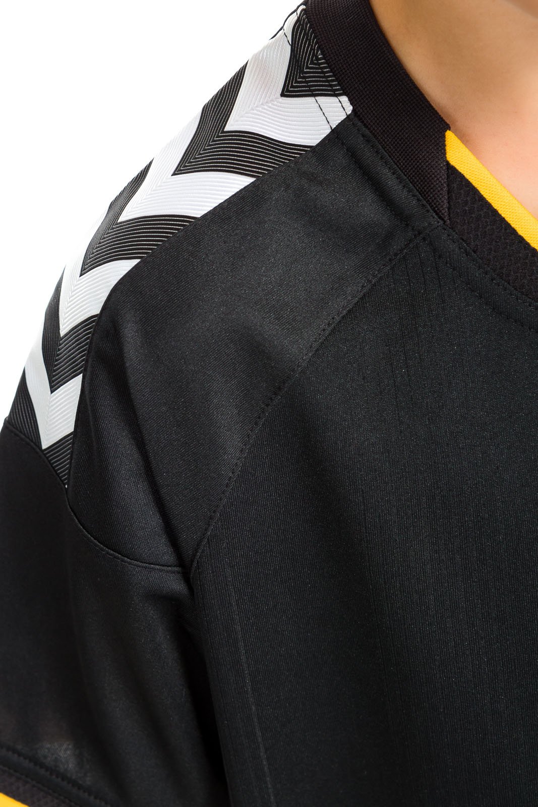 Футболка детская Hummel STAY AUTHENTIC POLY JERSEY черно-желтая фото товара