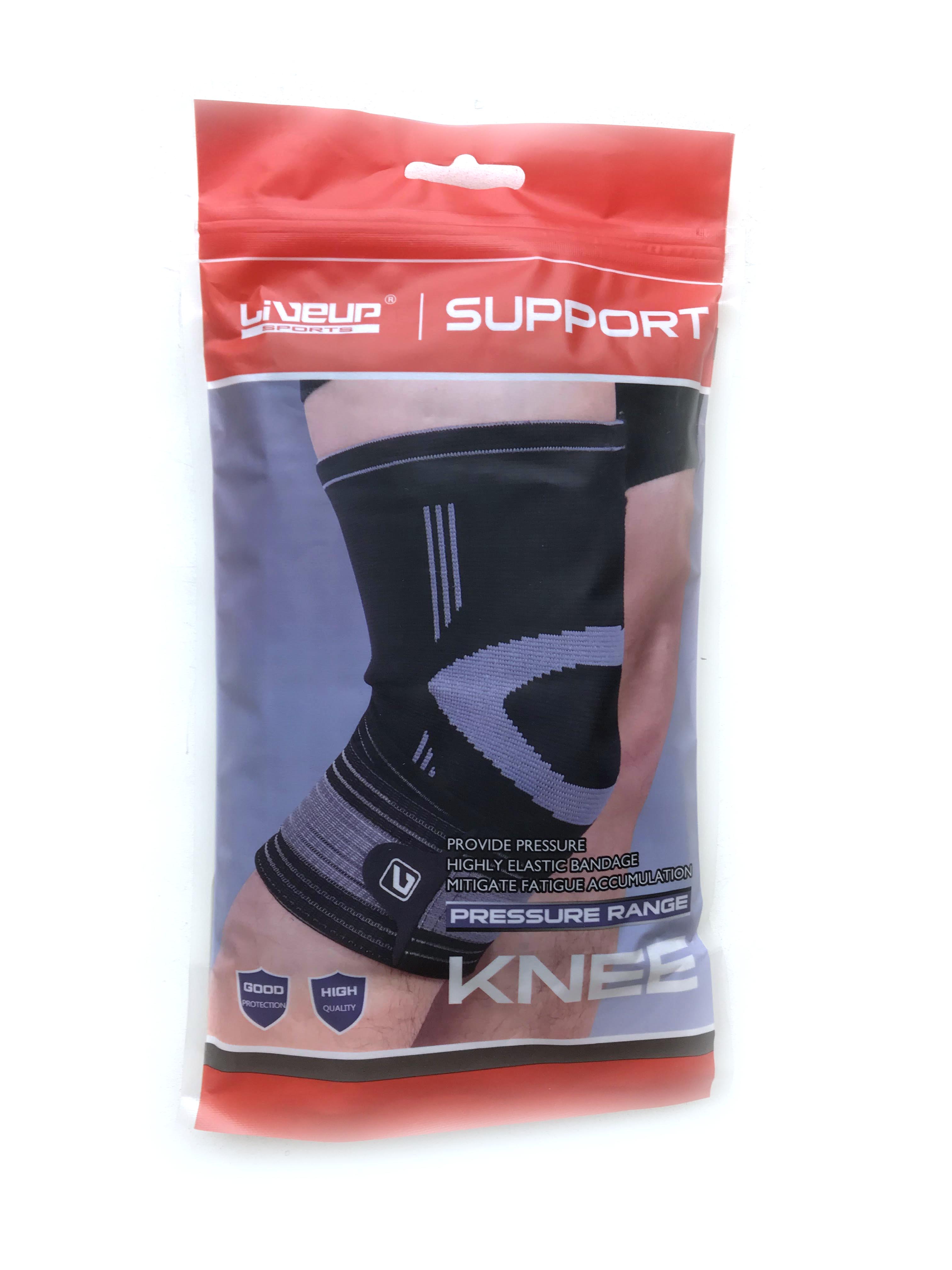 Фіксатор коліна LiveUp KNEE SUPPORT чорно-сірий фото товару