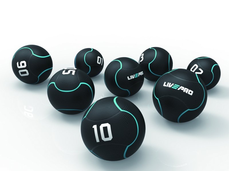 Медбол Livepro SOLID MEDICINE BALL чорний 5кг фото товару