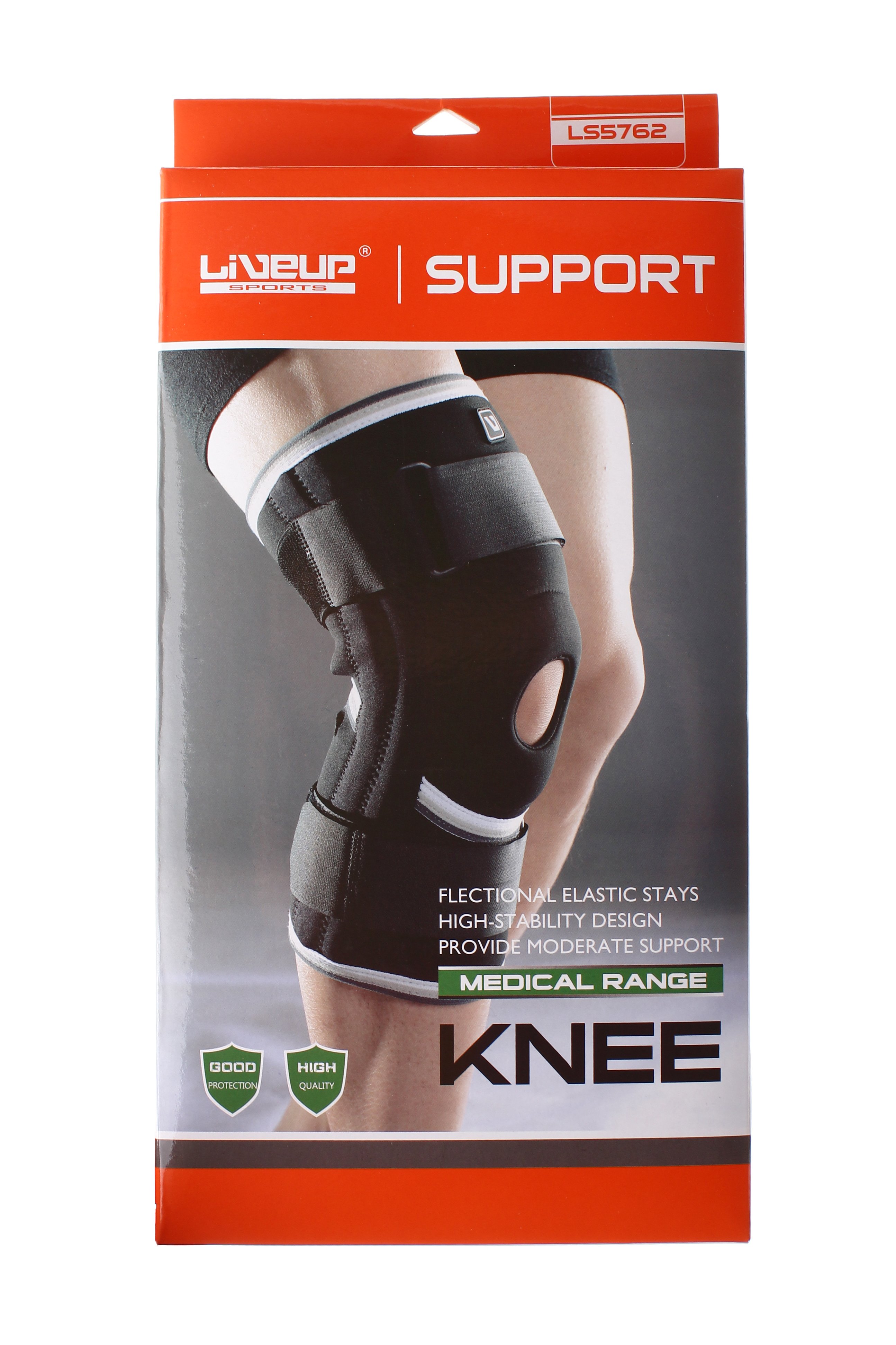 Фіксатор коліна Liveup KNEE SUPPORTS чорний L фото товару