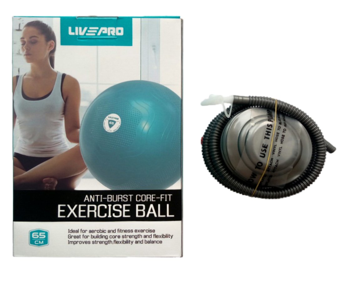 Фітбол укріплений LivePro ANTI-BURST CORE-FIT EXE синій фото товару