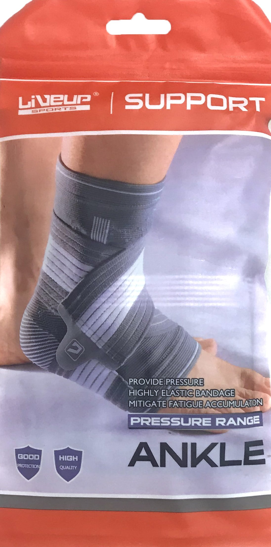 Фіксатор щиколотки LiveUP ANKLE SUPPORT сірий / білий S фото товару