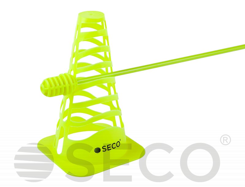 Тренувальний конус SECO® з отворами 23 см колір зелений неон фото товару