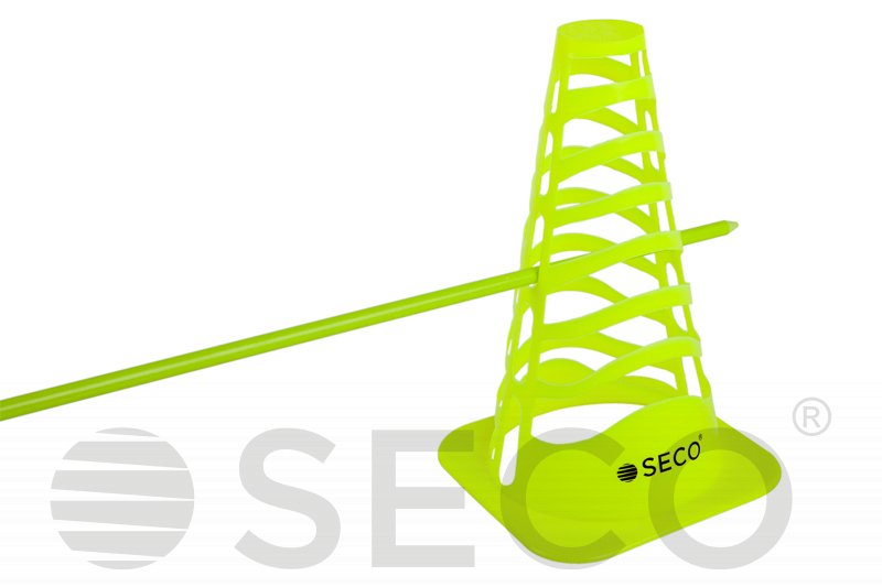 Тренувальний конус SECO® з отворами 23 см колір зелений неон фото товару