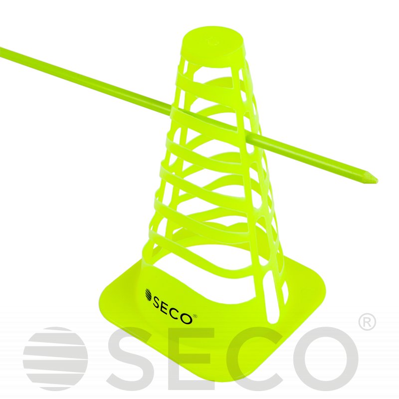Тренувальний конус SECO® з отворами 23 см колір зелений неон фото товару