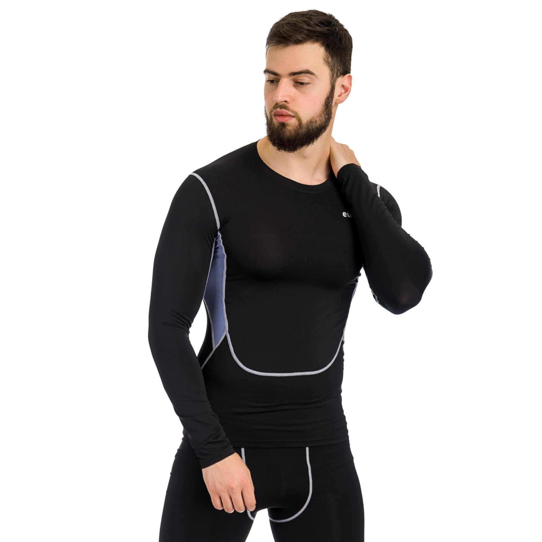 Футболка компрессионная LS Europaw PRO черно-серая [2XL] фото товару