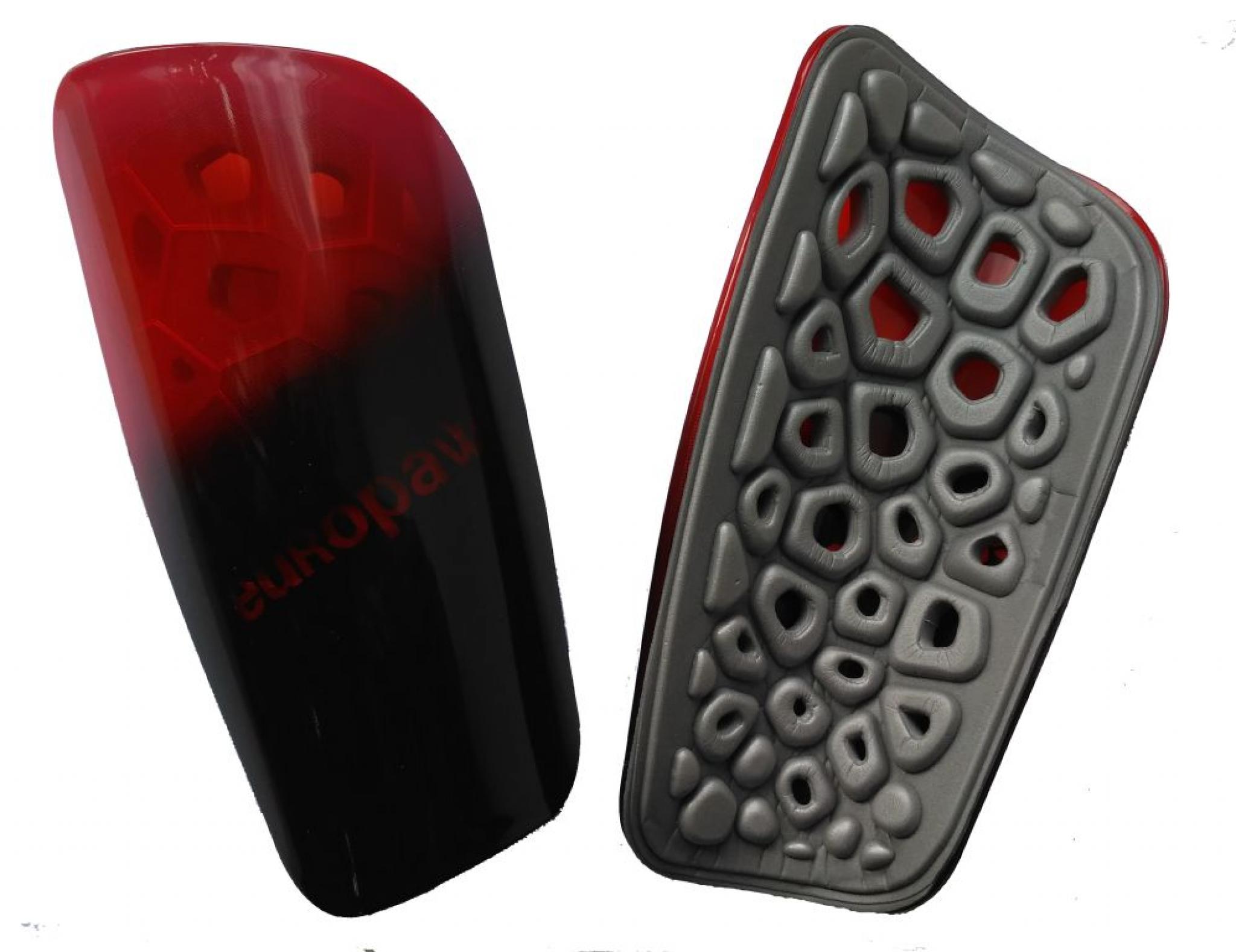 Щитки футбольные Europaw light черно-красные фото товару