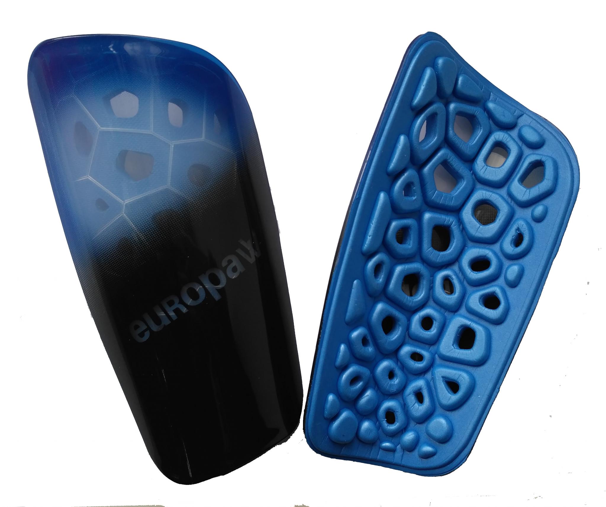 Щитки футбольные Europaw light черно-голубые фото товару