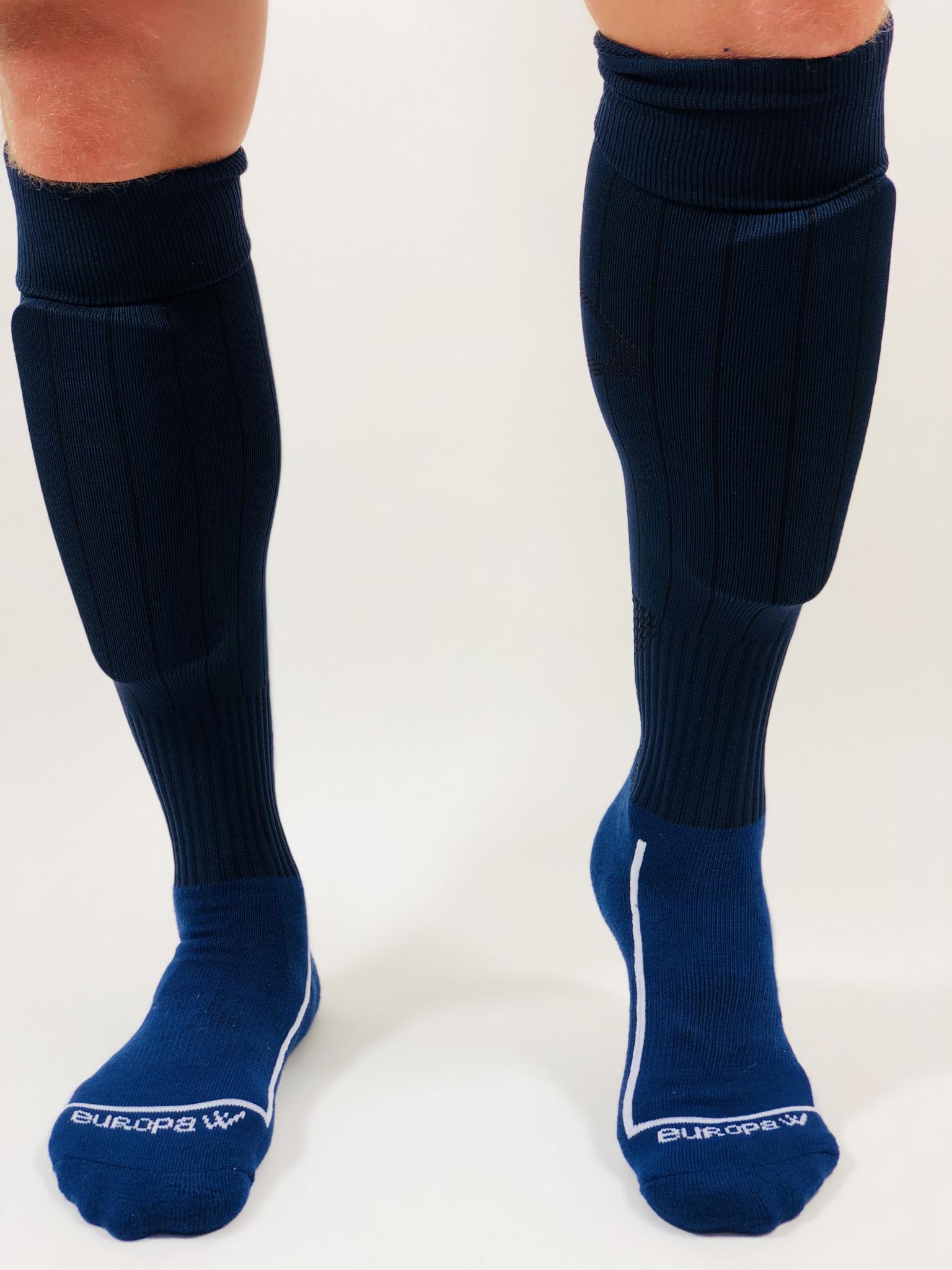 Гетры футбольные Europaw темно-синие с трикотажным носком [41-45] фото товара