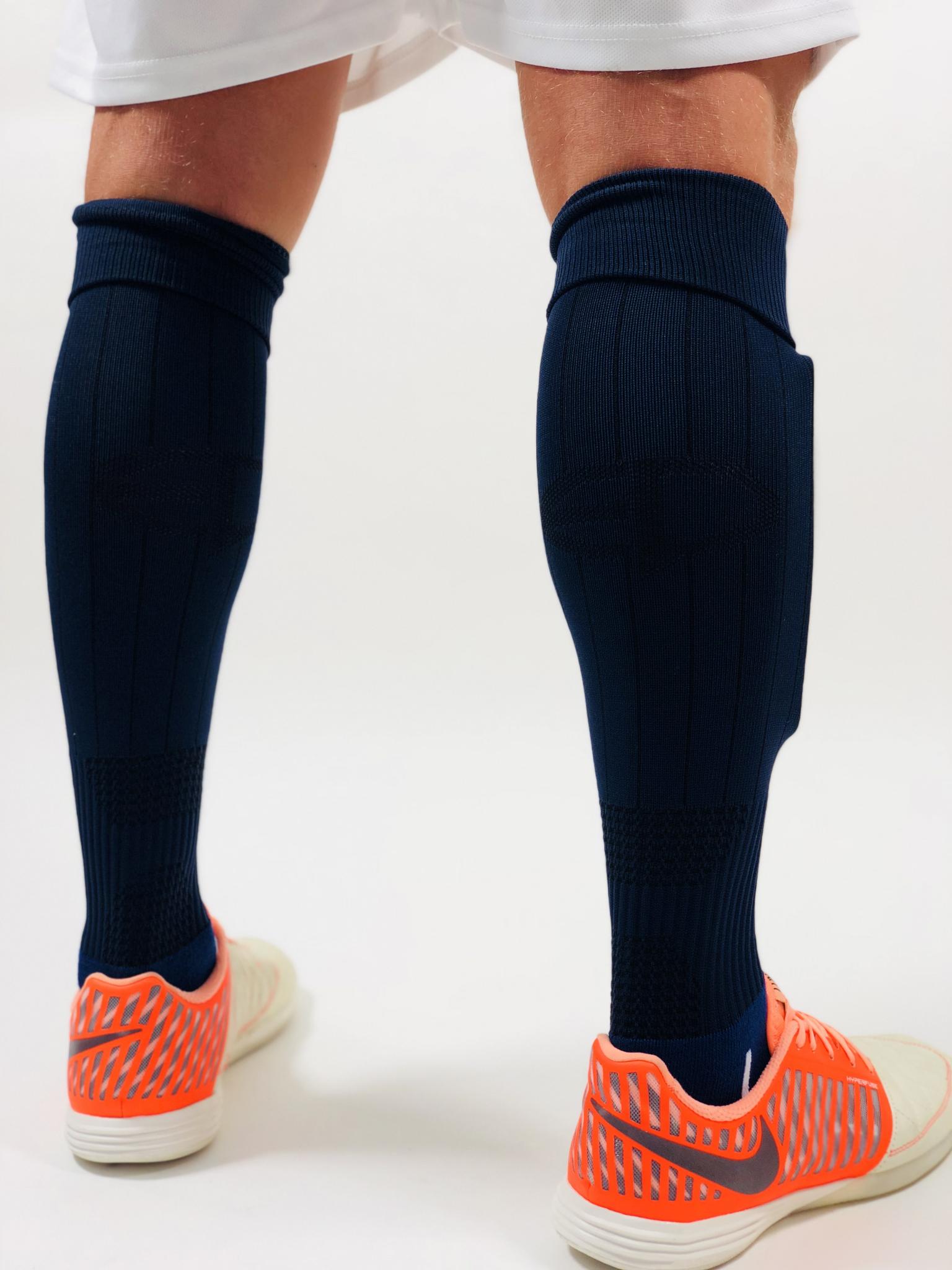 Гетры футбольные Europaw темно-синие с трикотажным носком [41-45] фото товара