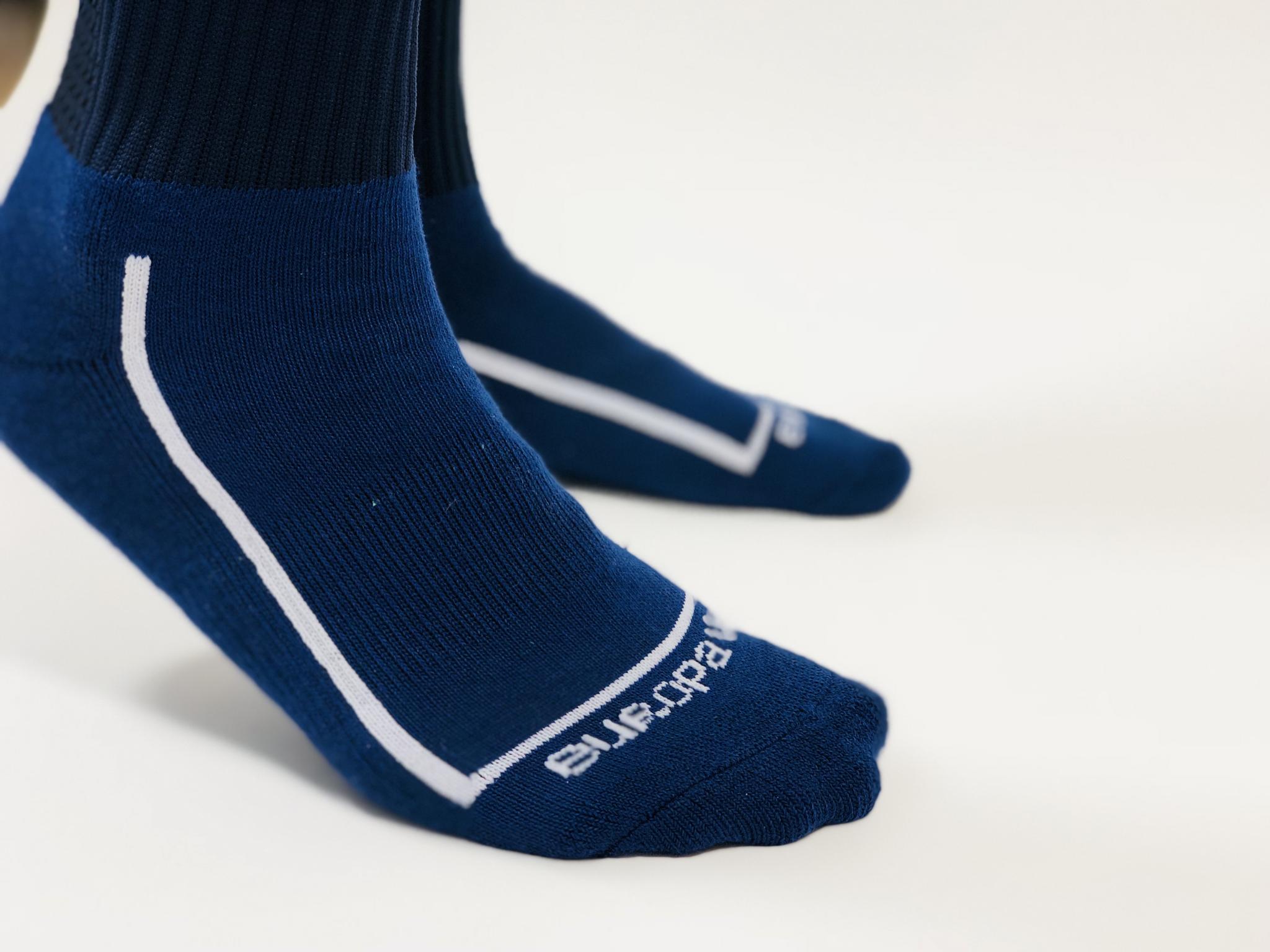 Гетры футбольные Europaw темно-синие с трикотажным носком [41-45] фото товара