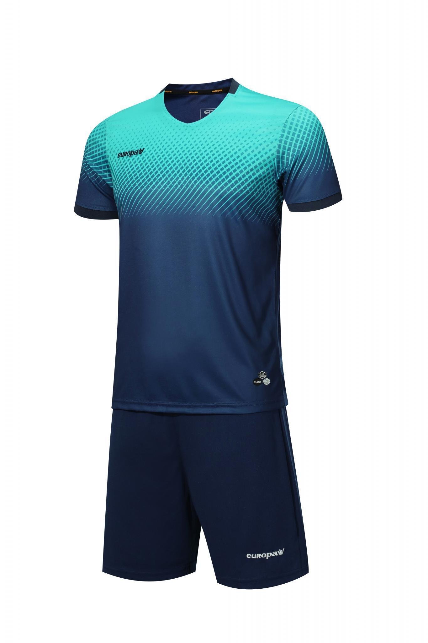 Футбольная форма Europaw 024 т.сине-бирюзовая [L] фото товару