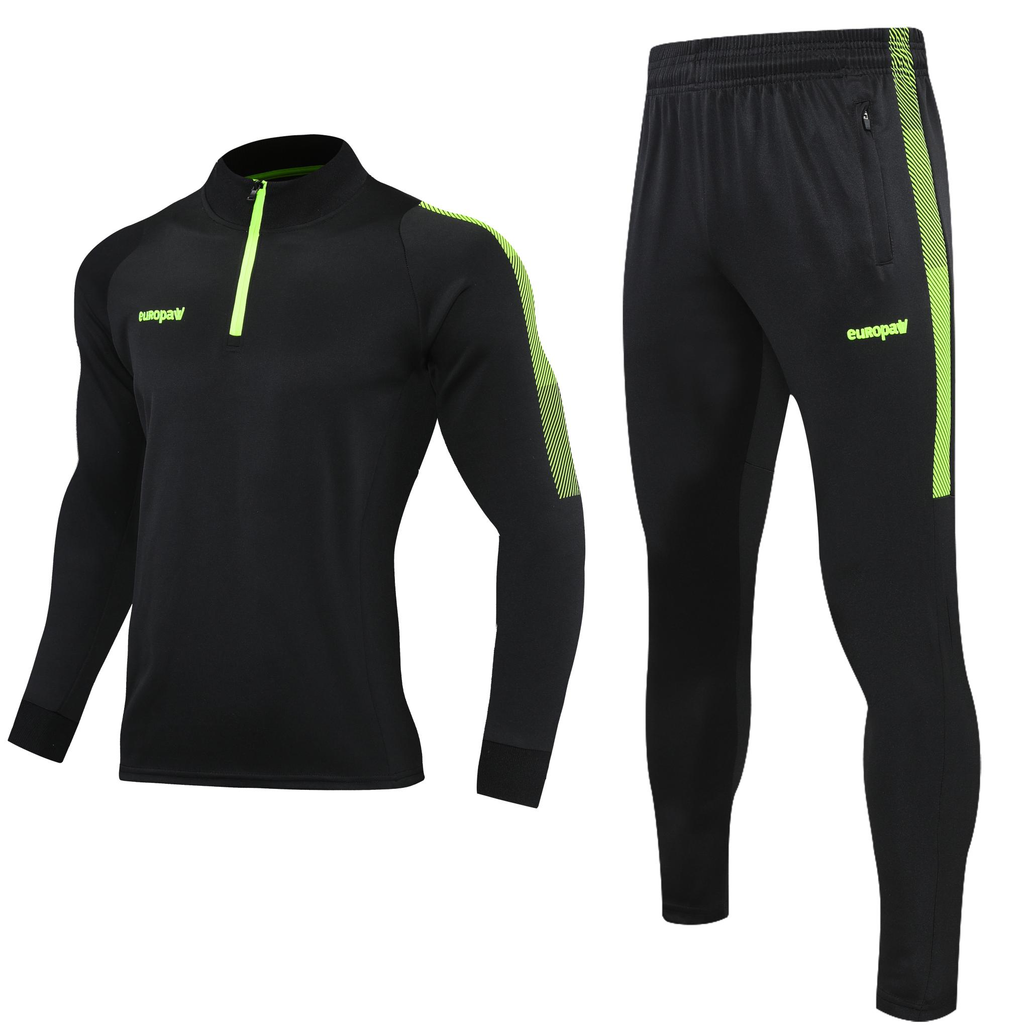 Спортивний костюм для дітей Europaw Limber Up Kid 2101 Short zipper чорно-салатовий [4XS] фото товару
