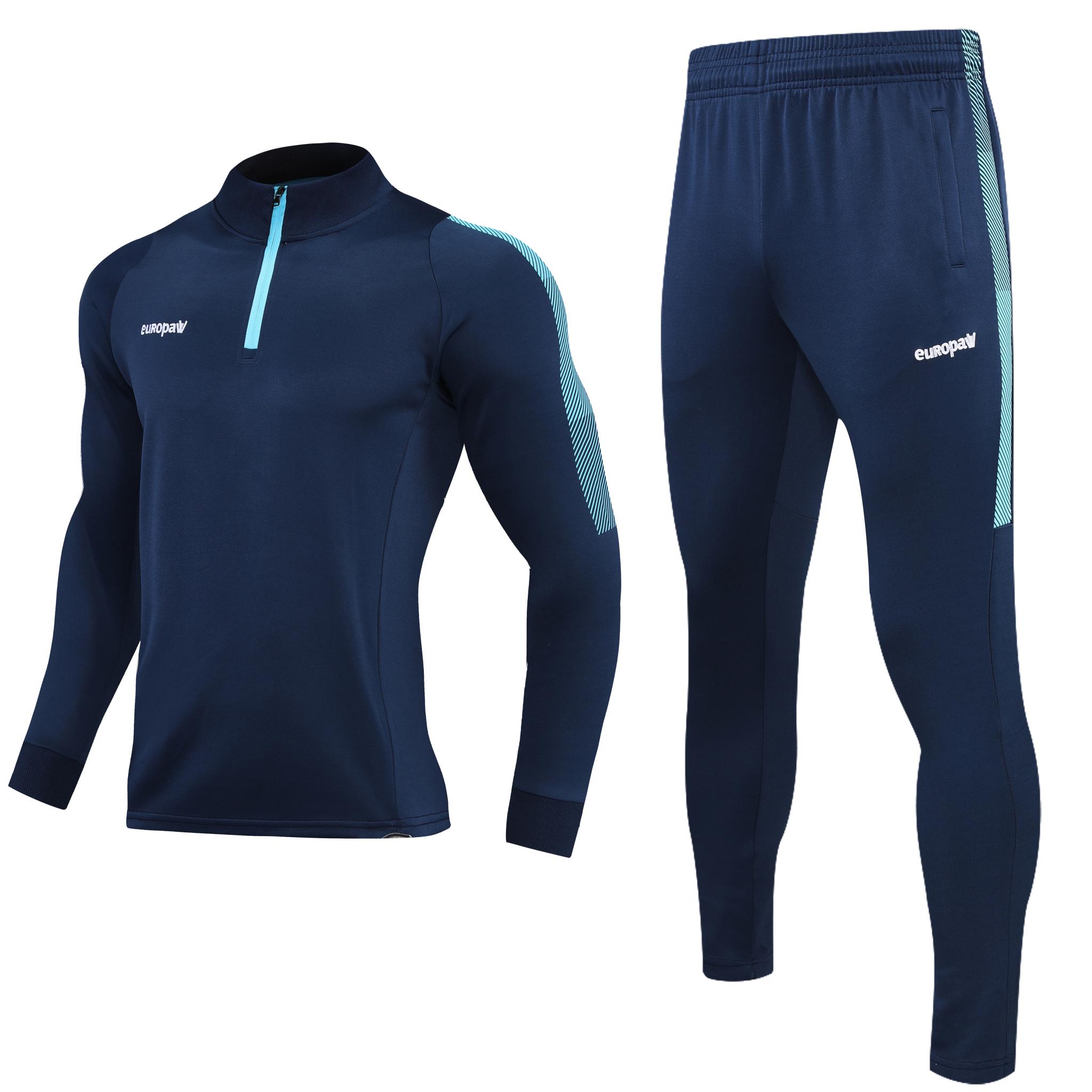 Спортивний костюм для дітей Europaw Limber Up Kid 2101 Short zipper темно-синьо-блакитний [2XS] фото товару