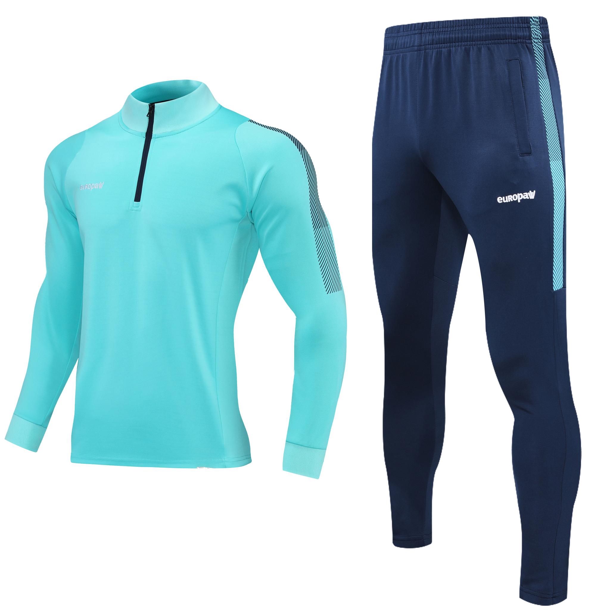 Спортивний костюм для дітей Europaw Limber Up Kid 2101 Short zipper бирюзово-темно-синій [4XS] фото товару