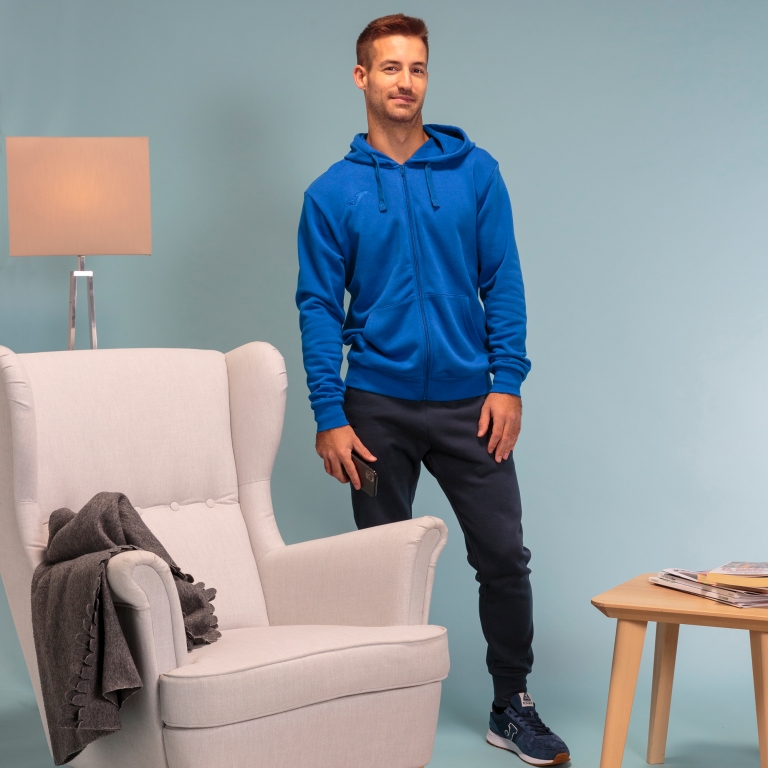 КОФТА combi cotton СПОРТИВНАЯ С ВОРОТНИКОМ НА МОЛНИИ СВЕТЛО-СИНЯЯ M