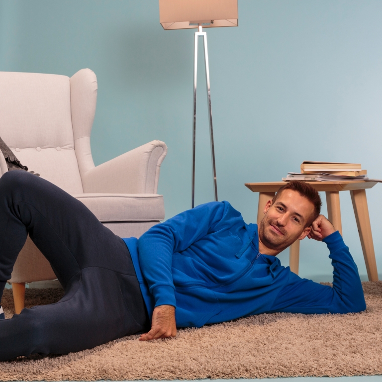 КОФТА combi cotton СПОРТИВНАЯ С ВОРОТНИКОМ НА МОЛНИИ СВЕТЛО-СИНЯЯ M