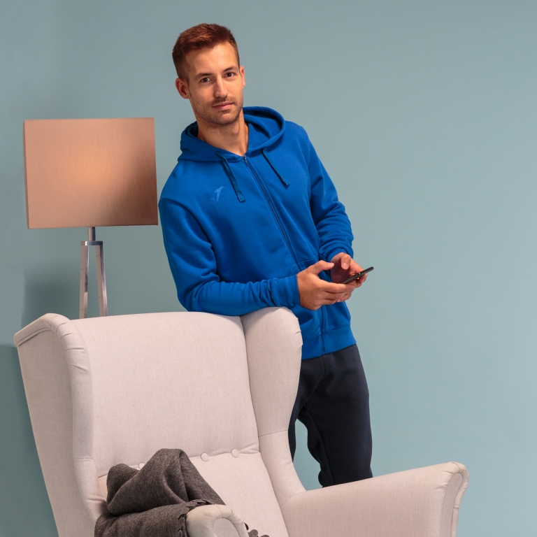 КОФТА combi cotton СПОРТИВНАЯ С ВОРОТНИКОМ НА МОЛНИИ СВЕТЛО-СИНЯЯ M