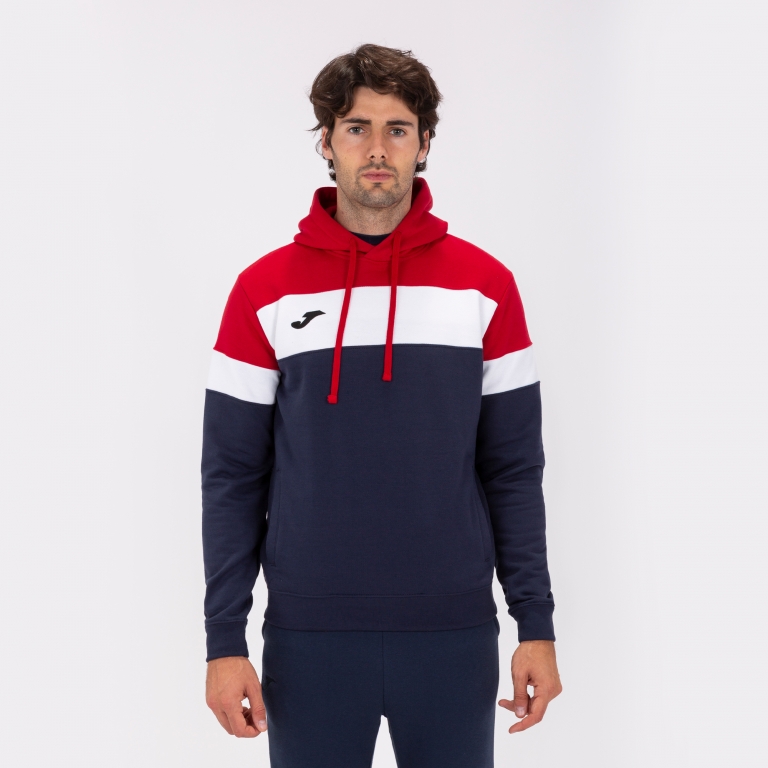 ТОЛСТОВКА С КАПЮШОНОМ crew iv ТЕМНО-СИНИЙ-КРАСНЫЙ 4XS