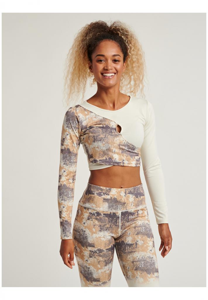 Топ с рукавом LOTUS CROPPED T-SHIRT L/S 207-996-9804-XS Взрослые Женский БЕЖ