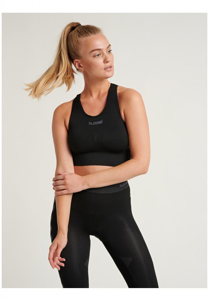 Топ HUMMEL FIRST SEAMLESS BRA WOMEN 202-647-2001-M/L Взрослые Женский ЧЕРНЫЙ