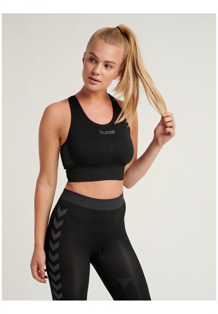 Топ HUMMEL FIRST SEAMLESS BRA WOMEN 202-647-2001-M/L Взрослые Женский ЧЕРНЫЙ