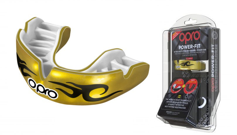 Капа OPRO Power-Fit Bling-Urban Series Gold /White (art.002269003)