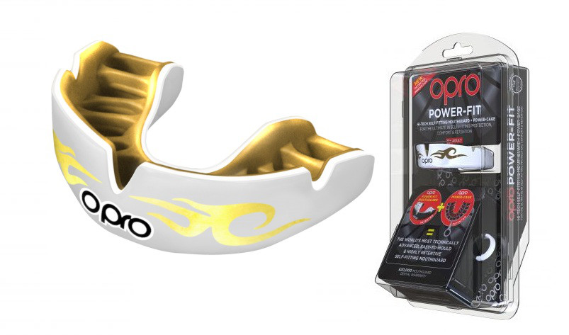 Капа OPRO Power-Fit Bling-Urban Series White/Gold (art.002269005)
