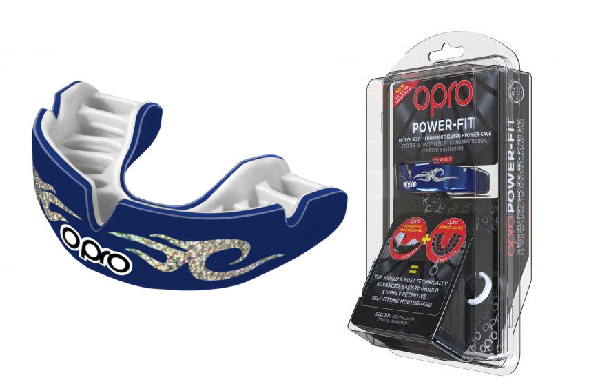 Капа OPRO Power - Fit Bling-Urban Series Dark Blue/White (art.002269006)