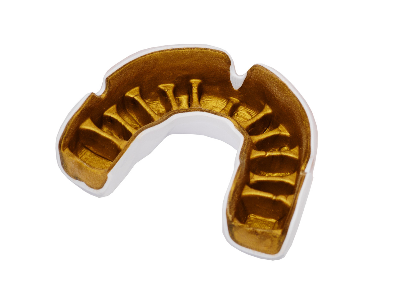 Капа OPRO Power-Fit Single Series White/Gold (art.002268004)