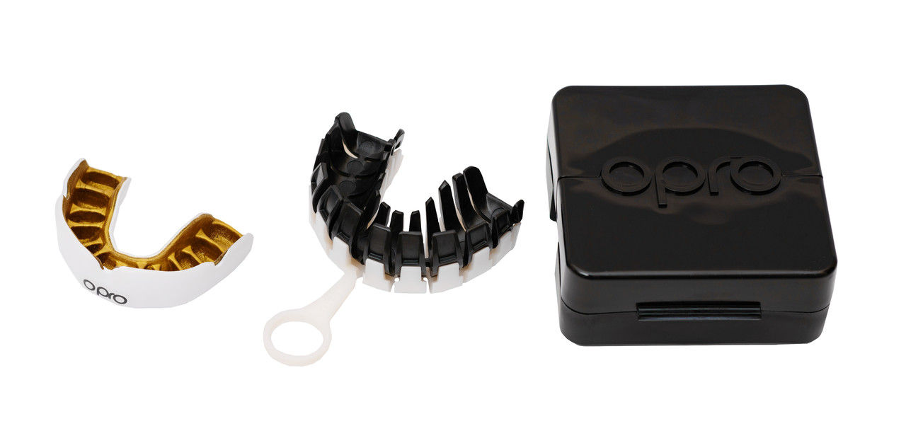 Капа OPRO Power-Fit Single Series White/Gold (art.002268004)