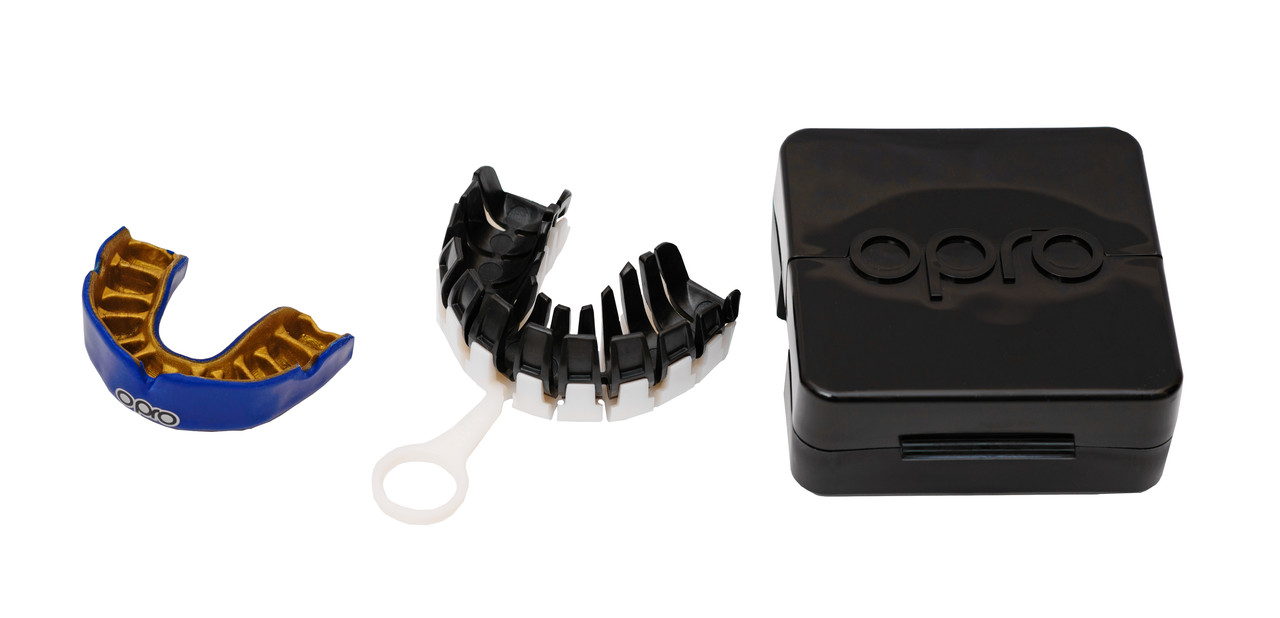 Капа OPRO Power-Fit Single Series Dark Blue/Gold (art.002268005)