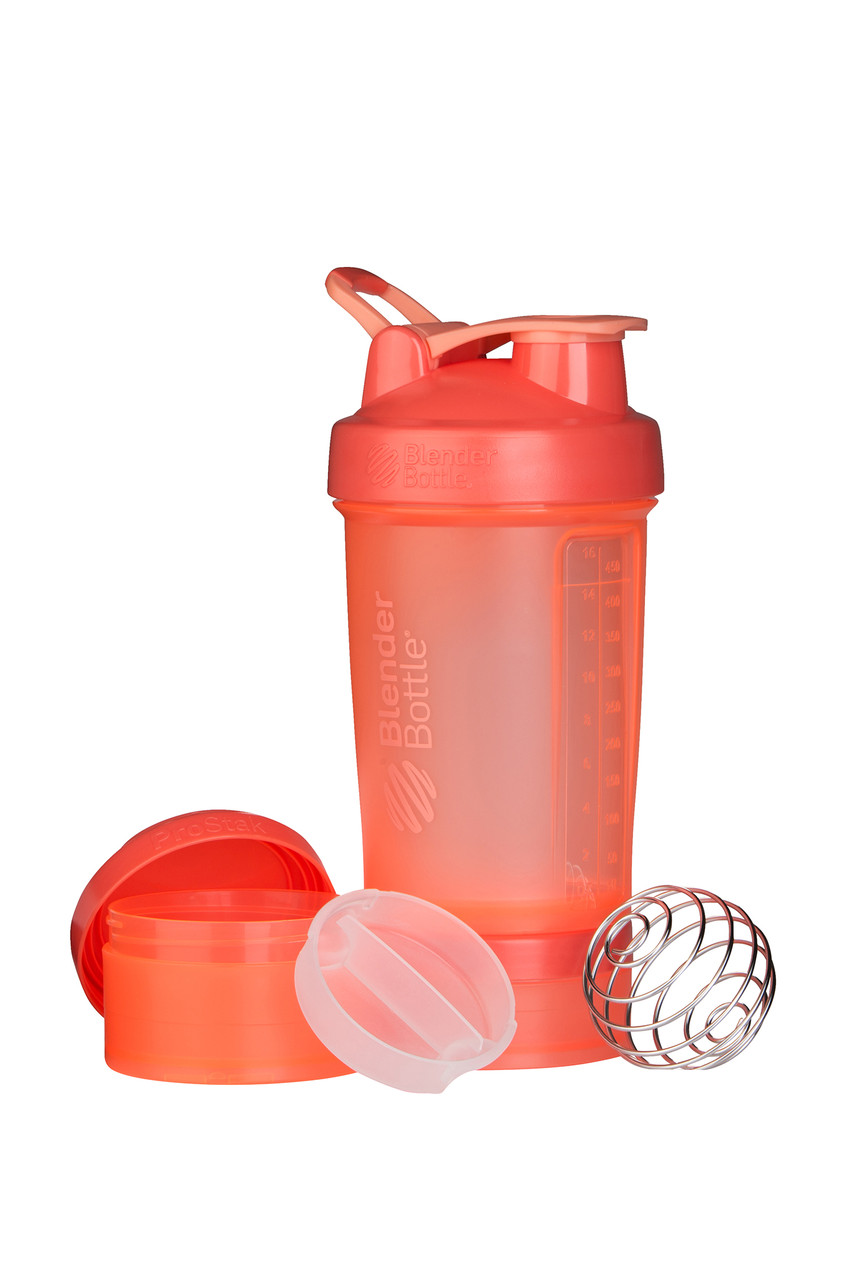 Шейкер спортивный BlenderBottle ProStak 22oz/650ml с 2-мя контейнерами Coral (ORIGINAL)
