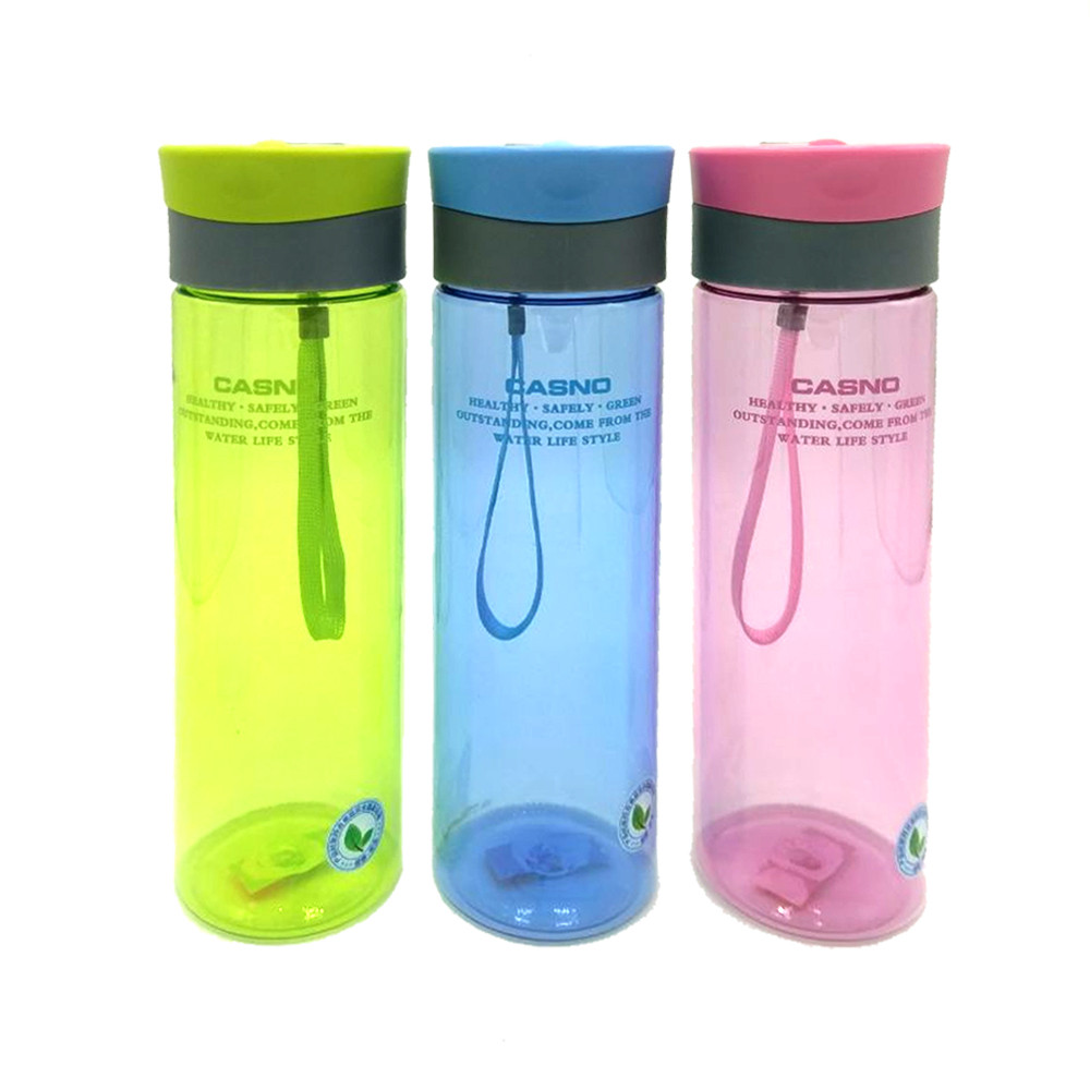 Бутылка для воды CASNO 600 мл KXN-1145 Розовая + пластиковый венчик