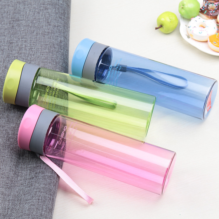 Бутылка для воды CASNO 600 мл KXN-1145 Розовая + пластиковый венчик