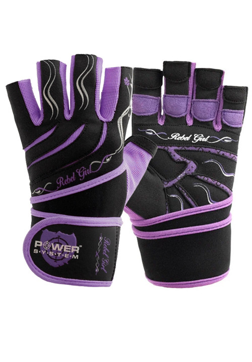 Перчатки для фитнеса и тяжелой атлетики Power System Rebel Girl женские PS-2720 Purple L