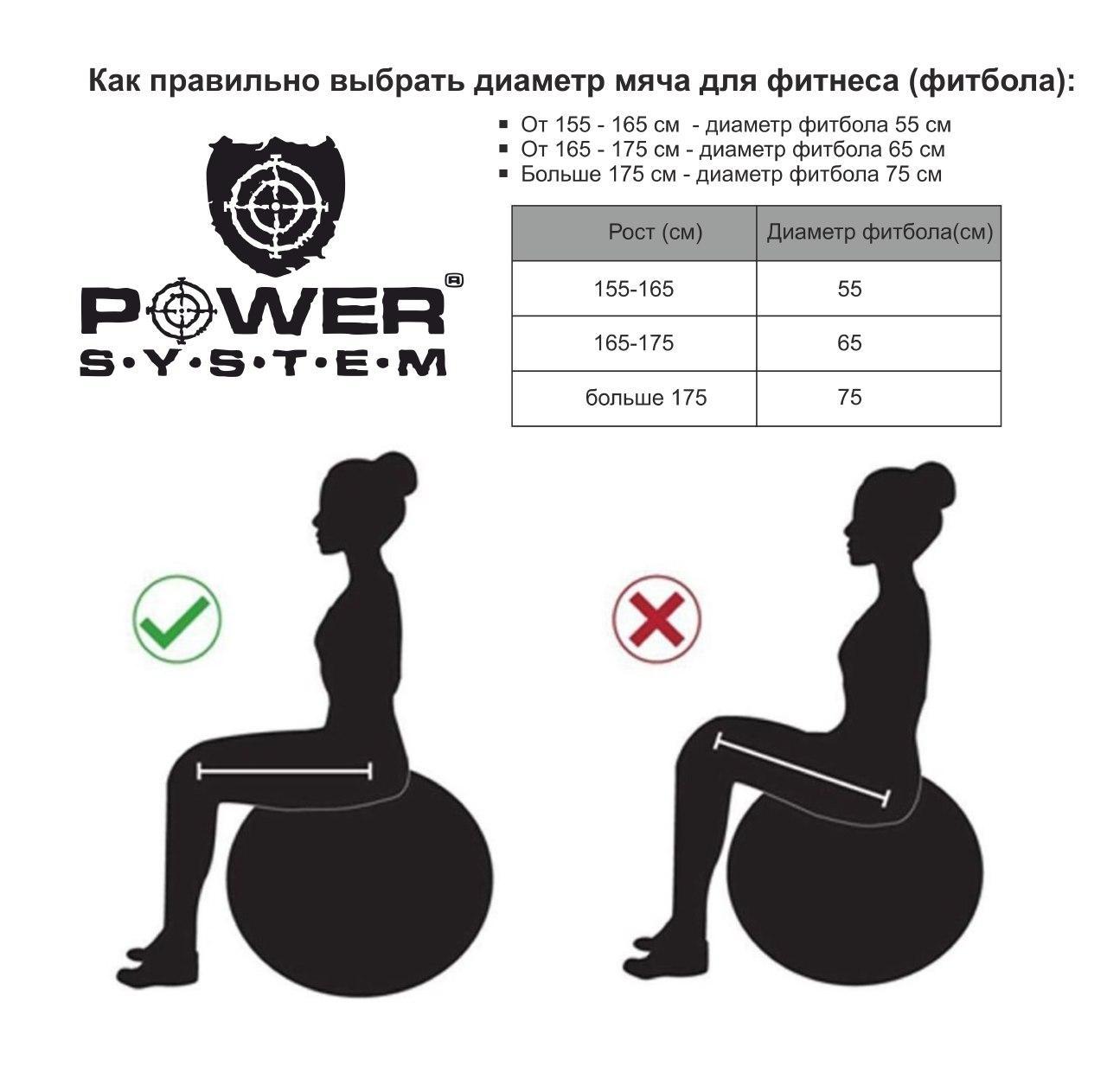 Мяч для фитнеса и гимнастики Power System PS-4011 55cm Blue