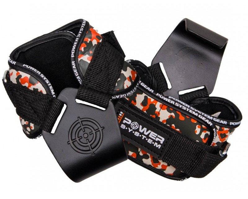 Крюки для тяги на запястья Power System Hooks Camo PS-3370 Black/Red XL