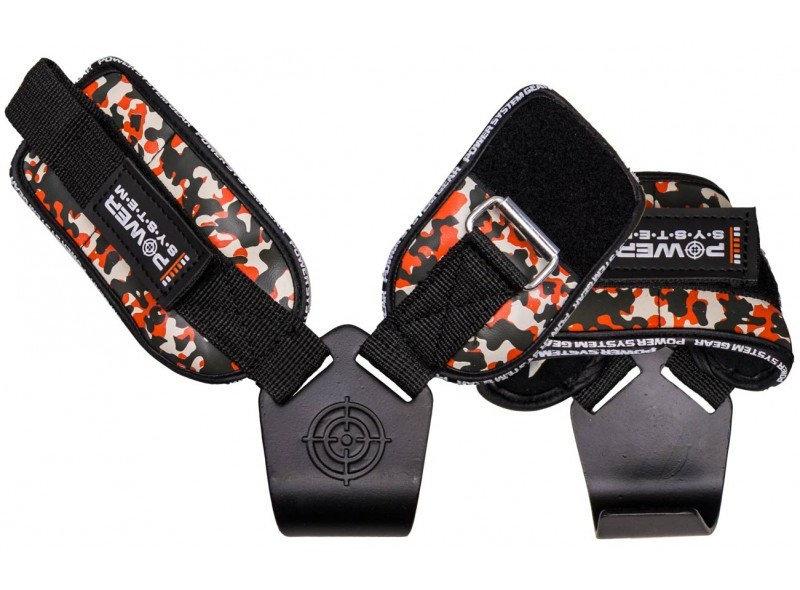 Крюки для тяги на запястья Power System Hooks Camo PS-3370 Black/Red XL
