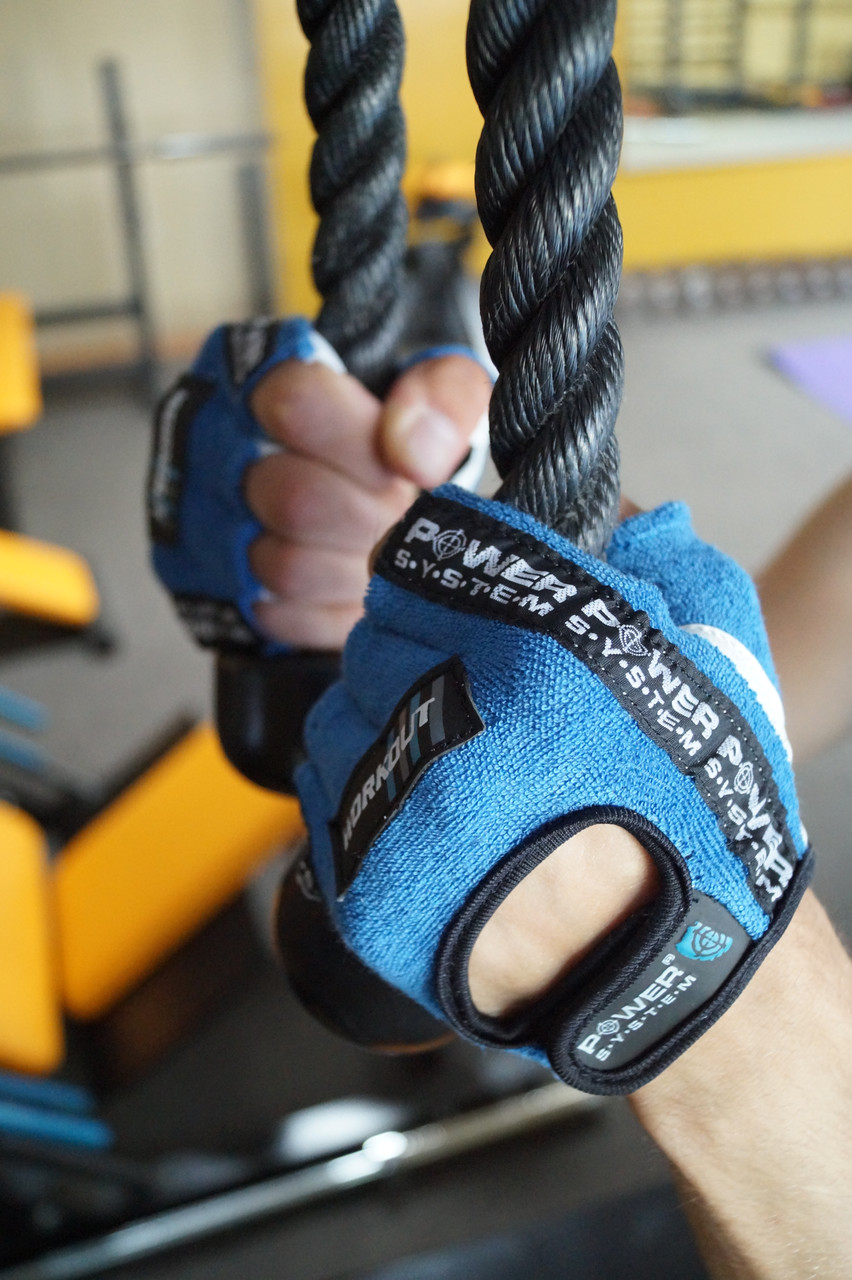 Перчатки для фитнеса и тяжелой атлетики Power System Workout PS-2200 Blue XXL