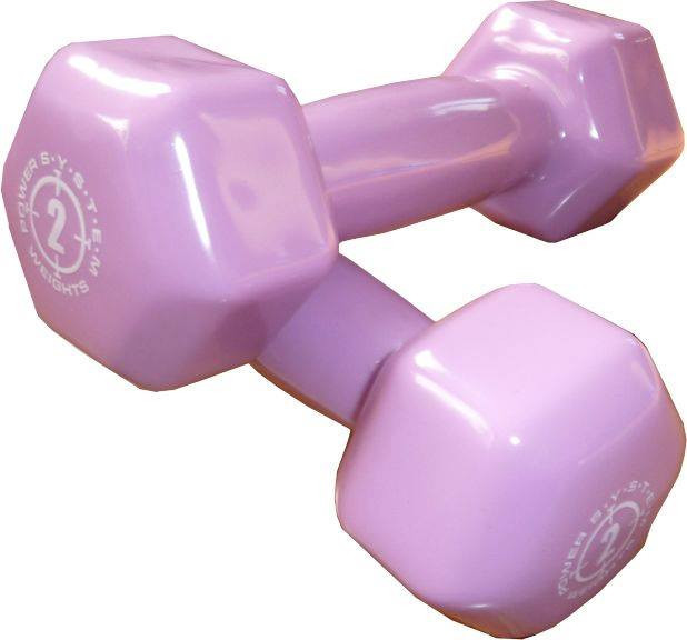 Гантели для фитнеса и аэробики обрезиненные Power System 2 kg PS-4025 Purple (1 шт)