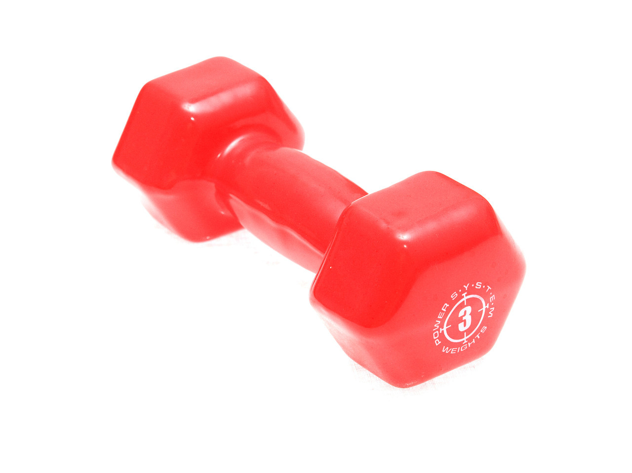 Гантели для фитнеса и аэробики обрезиненные Power System 3 kg PS-4026 Red (1 шт.)