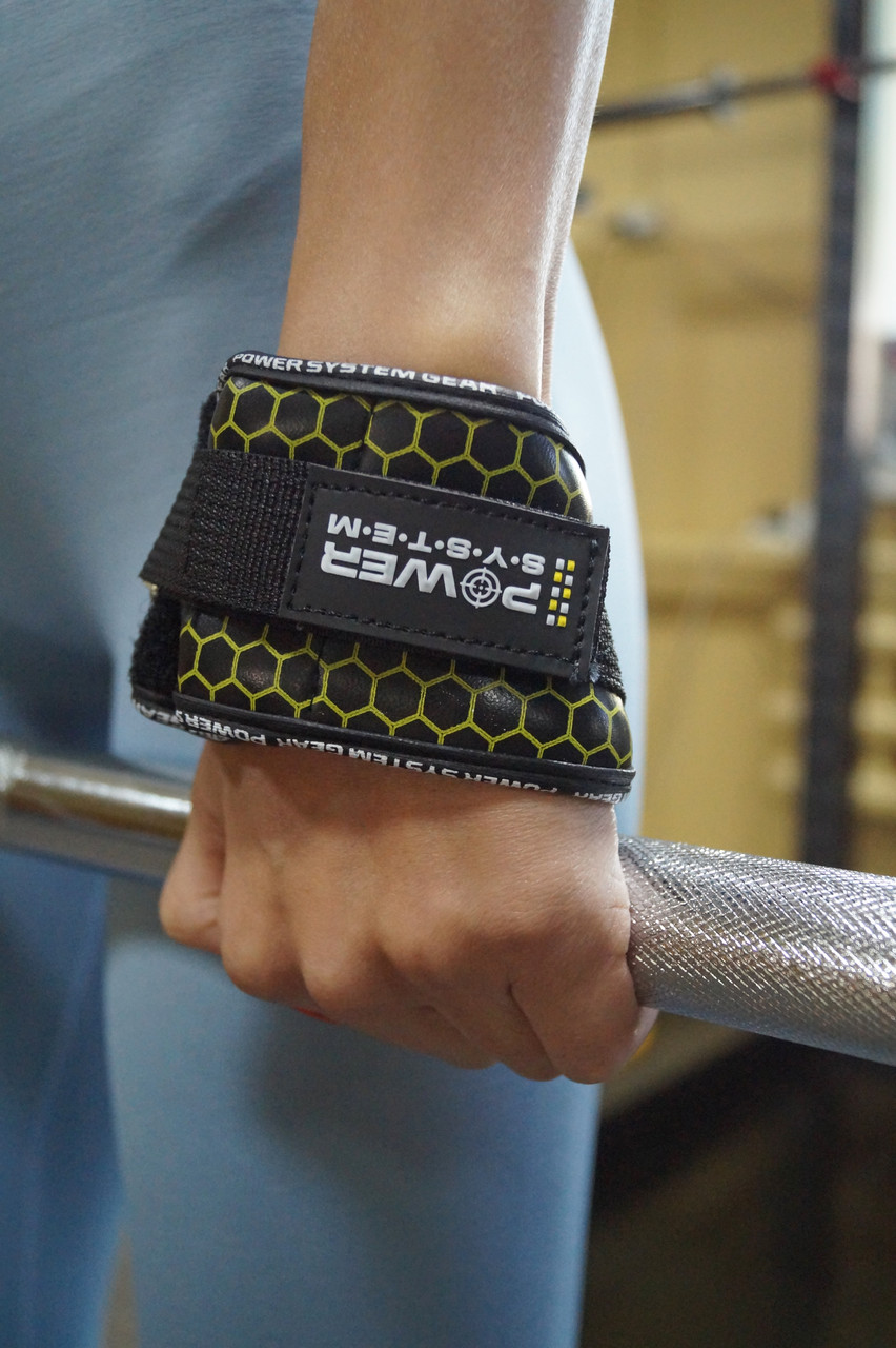 Крюки для тяги на запястья Power System Hooks V2 PS-3360 Black/Yellow L