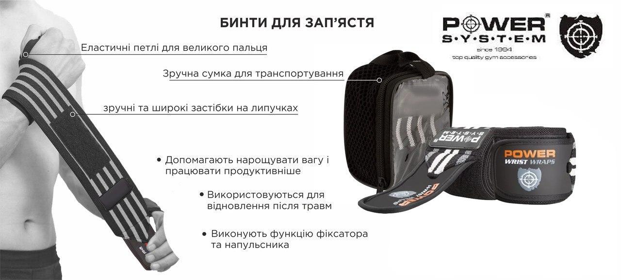 Кистевые бинты Power System Wrist Wraps PS-3500 Grey/Black