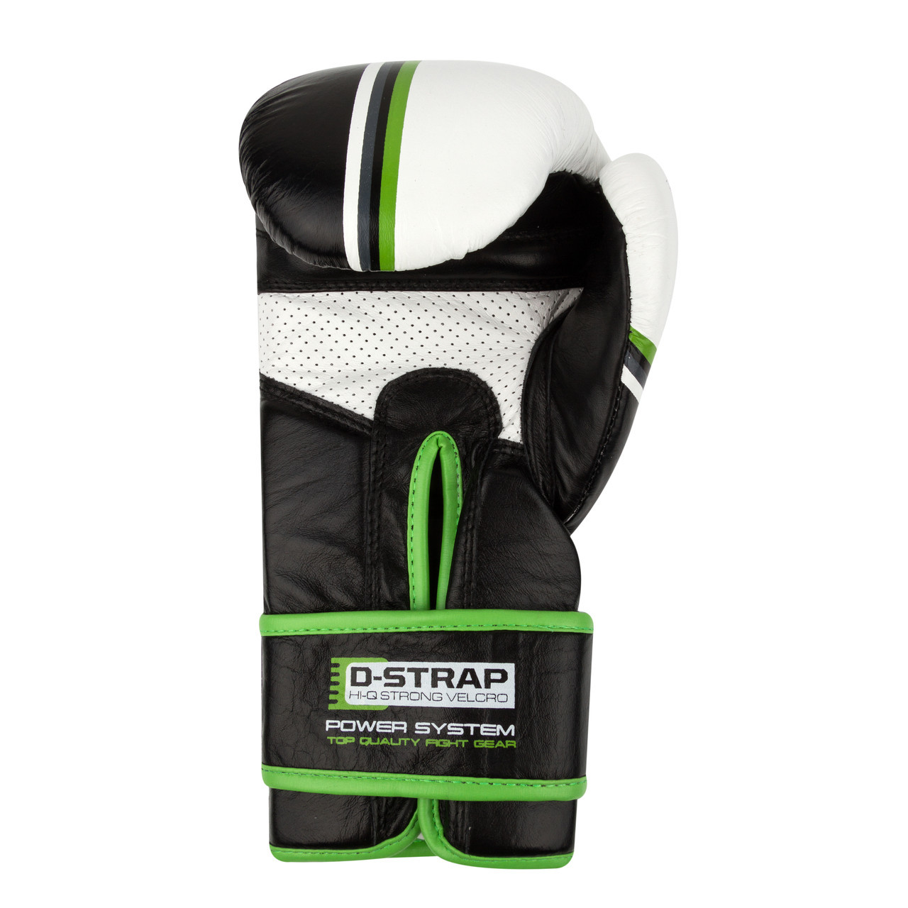 Боксерские перчатки PowerSystem PS 5006 Contender Black/Green Line 10 унций
