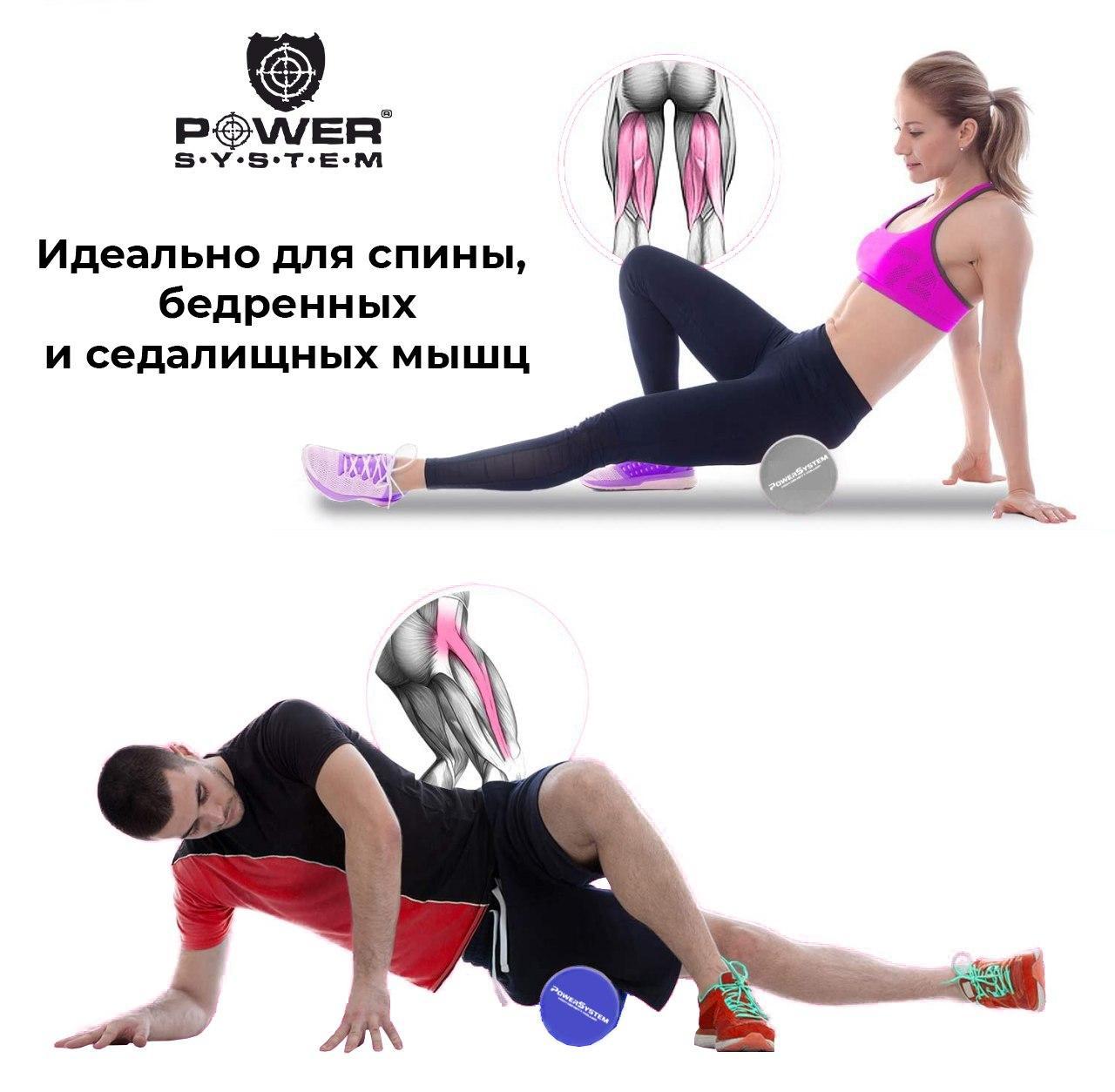 Массажный ролик для фитнеса и аэробики  Power System Fitness Roller PS-4074 Blue (45*15)