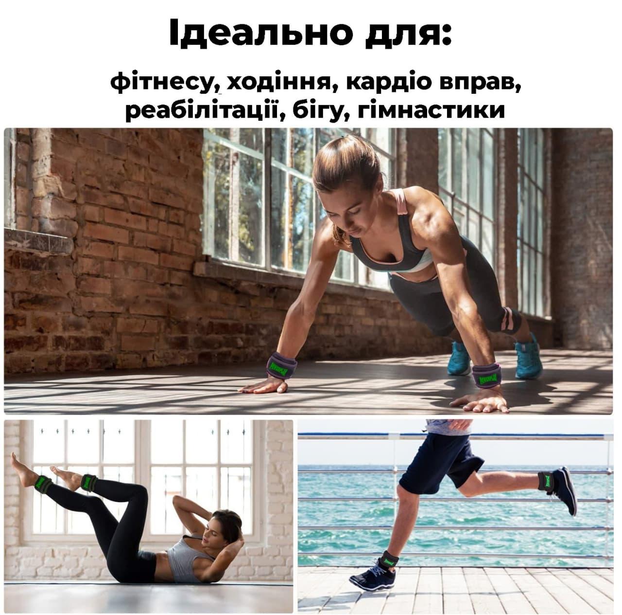 Манжеты-утяжелители универсальные PowerPlay 4335 (2*2 кг) Черные