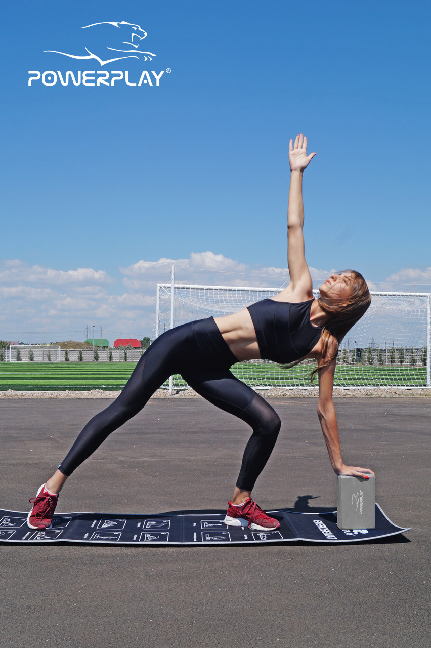 Блок для йоги PowerPlay 4006 Yoga Brick Серый