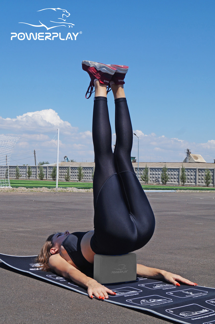 Блок для йоги PowerPlay 4006 Yoga Brick Серый