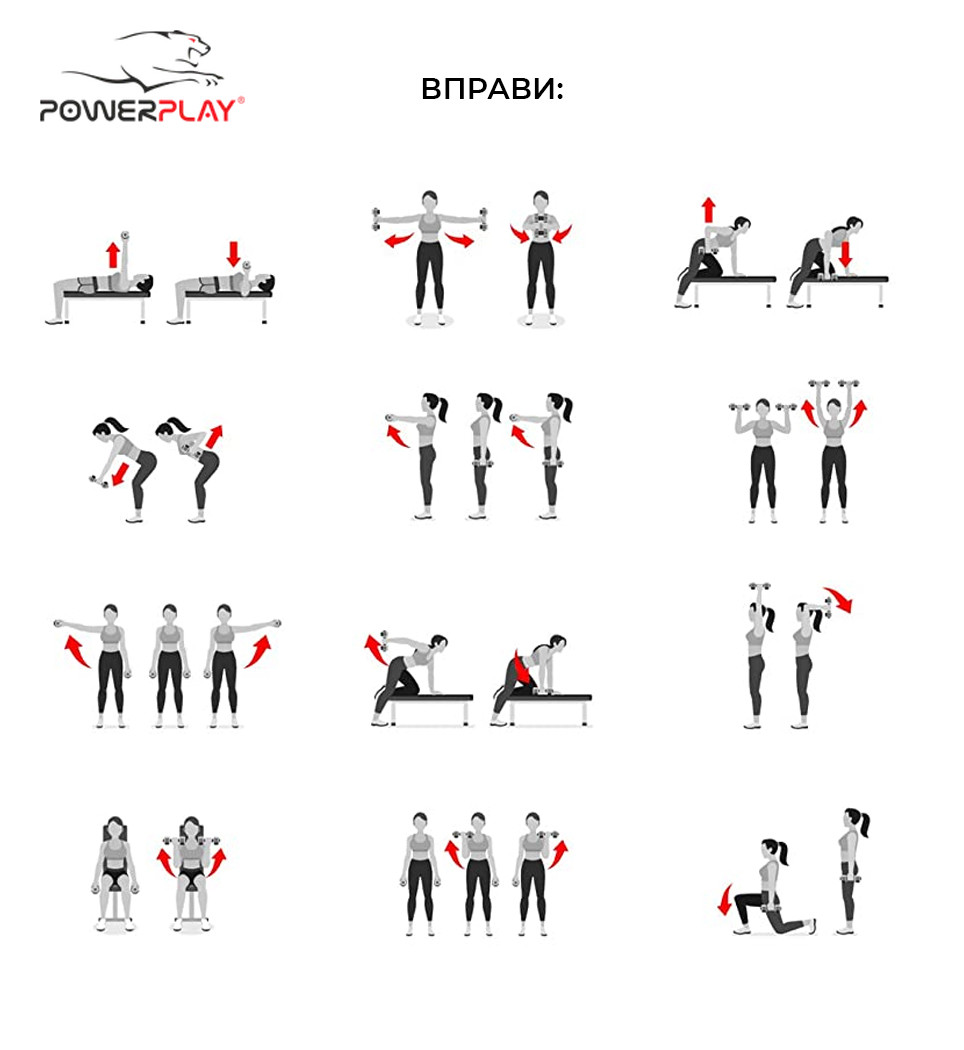 Гантель PowerPlay 4125 вінілова 2.5 кг Фіолетова